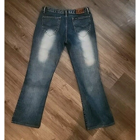 Lee Womens Jeans Straight Medium Wash Size 30 Y2k Vintage Bootcut Distressed - Picture 8 of 8